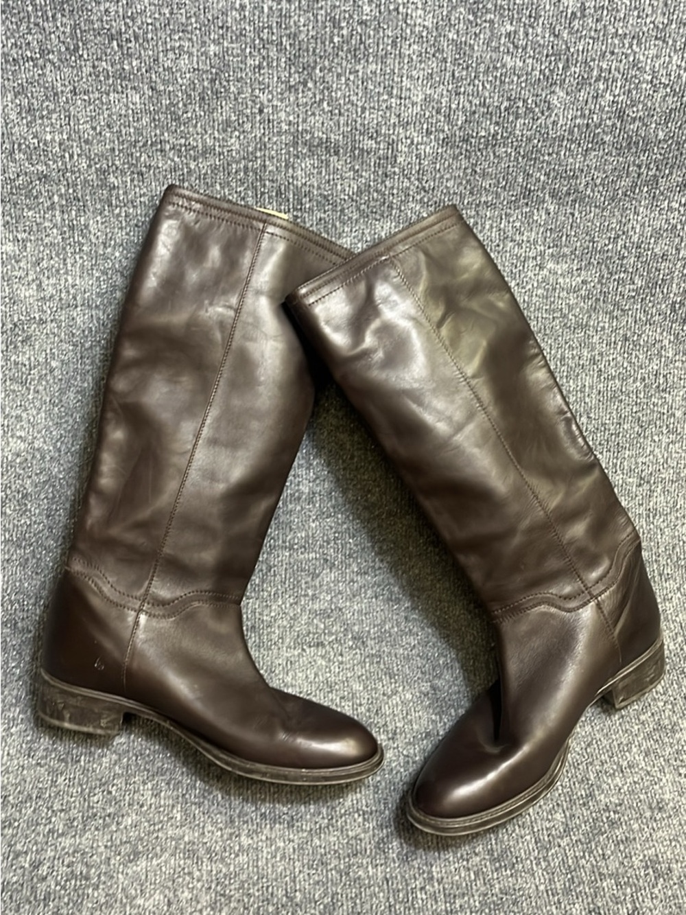 Salvatore Ferragamo Classic Brown Leather Feresa Riding Boots US 10 B EUC - Picture 7 of 10